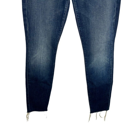 Mother Denim Stunner Fray Skinny Jeans Size 28 Button Fly High Rise Dark Wash - Picture 4 of 11
